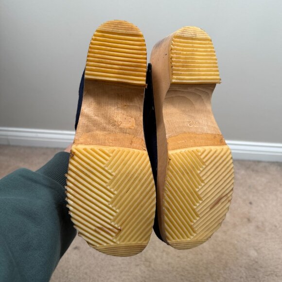 Skandals Swedish Clogs Size 42 US 10.5 Blue Suede Mule Slip On Casual - Picture 11 of 11